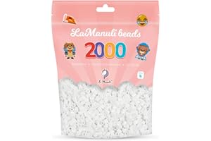 La Manuli Perline da Stirare Bianco 2000 Pezzi - 5mm - Kit per Creazioni Artistich - Perline a Fusione - Sacchetto Richiudibile - DIY