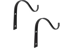 SHUANGTUO 2PCS Small Wrought Iron Wall Hanging Hooks - Outdoor Plant Brackets For Hanging Baskets, Bird Feeders, Wind Chimes & Lanterns