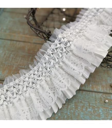 Coton Polyester Bordure Dentelle Ruban 1m - 25m Black Blanc Ivoire Couture