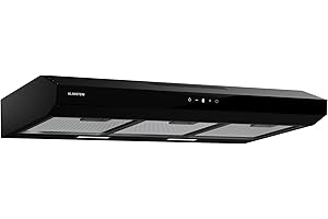 Klarstein Campana Extractora Cocina con Luces LEDs, Extractor con Filtro Aluminio y Panel Táctil, Campanas Extractoras con Flujo Aire 175m³/h, Extractores Cocinas