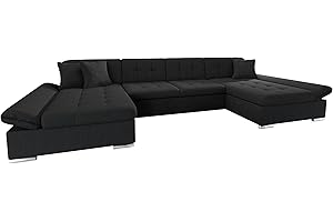 Mirjan24 Alia - Divano angolare, dotato di braccioli regolabili, 2 basi letto, convertibile in letto, divano a forma di U, divano per la zona giorno (Boss 14)