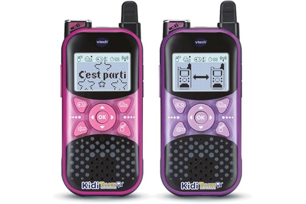 VTech - Kidi Talkie Explorer Violet et Rose, Talkies-Walkies Enfants avec Lampe Torche, Communication Cryptée Sécurisée, Portée de 200 Mètres, Cadeau Enfant Dès 4 Ans - Contenu en Français