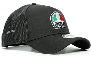 Dainese Mixte Agv 9forty Trucker Snapback Cap Casquette d été avec visière incurvée, Noir, N EU