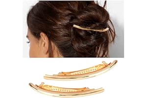 Yheakne Fermaglio per capelli a forma di tubo, in metallo, accessorio decorativo per capelli per donne e ragazze (oro)