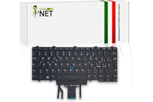 New Net Keyboards - Tastiera Italiana Retroilluminata 07Y1DK NSK-LK0BC PK1313D1B14 0GM2HJ Compatibile per Notebook dell Latitude E5450 E5470 E5490 E7470 E7450 con Trackpoint e Retroilluminazione