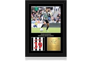 Win FC Bruno Guimaraes Signed A4 Framed Photo Display - Reproduced Digital Signature - Gift For Newcastle United