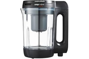 Morphy Richards 1,6 l Clarity Suppenbereiter, Portionskontrolle, 9 Funktionen, intelligente Reaktionstechnologie, Warmhalten, Suppen- und Smoothie-Maker, Weiß und Schwarz, 501050