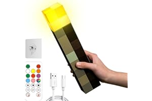 ‎HLMNAKE HLMNAKE 28cm LED Fackel Wall Lampe V2 mit Fernbedienung, 8 Farben & Flammeneffekt- Sound Licht Simulation, Einstellbare Helligkeit, zeitgesteuert