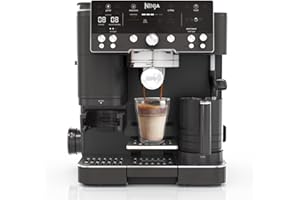 Ninja Luxe Premier 3-in-1 Coffee Machine, Latte, Cappuccino, Cold Brew & Espresso Maker With Built in Bean Grinder & Milk Frother, Easy to Use, 4 Automated Froth Presets, Black ES601UKBK