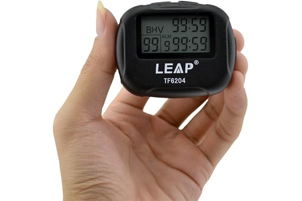 Cuzit Temporisateur d'intervalle Alarme Grand écran LCD numérique TF6204 Chronomètre Pour entraînement, crossfit, course, yoga, haltérophilie