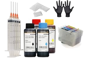 OCTOPUS Wkłady do napełniania kompatybilne z Epson 603 z układem automatycznego ustawiania i tuszem do drukarki 4x 100 ml