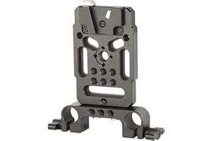 Nitze V Mount Battery Plate con Morsetto per Asta da 15 mm, V Mount Piastra Batteria con Filettature Multiple da 1/4" e 3/8", Piastra V Mount in Lega di Alluminio per Batteria Fotocamera DSLR - N21-A2