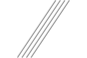 AOOSU Edelstahlstäbe, 4 Stück Edelstahl Rundstäbe 4mm x 300mm Rundstab 304 Edelstahl Rundstangen Metallstange Stabstahl Solide Vollrundstab Rundstahl für DIY Handwerk Modellauto Flugzeug