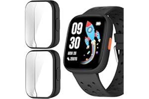 Compatible for BIGGERFIVE Smartwatch Kids 1.8" BW02 Case, Blueshaweu TPU Case with Screen Protector Compatible for BIGGERFIVE Brave 2 Smartwatch (2 Pack-Black+Black)
