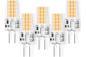 ‎MUSUNIA MUSUNIA g4 LED Lampen - 3W Birnen 3000K Warmweiß 300lm, Ersatz für 30W Halogenlampen,Kein Flackern Nicht Dimmbar, 12V AC/DC, 5er Pack