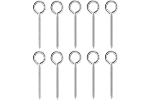 Drenky 10 pezzi M8 x 115 Vite Occhielli Ganci avvitabili Acciaio inossidabile 304 Gancio a Vite Golfari Con filo di legno vite ad anello autofilettante Può essere usato all'interno o all'aperto