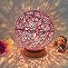 Produktbild LED Rattan Ball Dekoleuchte Licht USB Ladekabel Fashional Weihnachtsgeschenk, Violet Bleu Rose