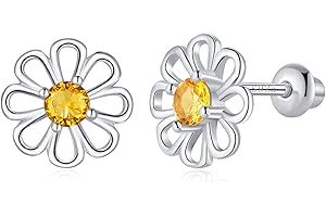 TIZU Mädchen Ohrringe 925 Sterling Silber Post Hypoallergene Schraubverschluss mit Sicherheit ohrstecker versch Ohrringe für Kinder Mädchen Damen Schmuck Geschenke