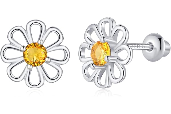 Boucles d'oreillesen argent sterling 925 pour Enfant Fille Femme, Boucles d'oreilles Hypoallergéniques Avec Dos de À Vis Sécurité