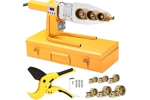 DUEBEL Plastic Welder Machine 220V Stick Welder 1500W Plastic Welder Staples Plastic Welder Tool 120-320°C Electric Pipe Welding Machine Plastic Pipe Welding Tools (UK Plug) Come with Pipe Cutter 64MM