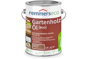 Remmers Olio eco per legno di Bangkirai, 2,5 litri, olio sostenibile a base d'acqua per bangkirai all'esterno e all'interno, ideale per mobili da giardino e terrazze in bangkirai, ecologico