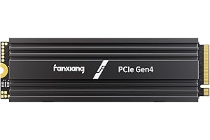 fanxiang NVME M.2 SSD med kylfläns upp till 7 300 MB/, PCIE Gen4x4 2280 NVME 1.4, TLC SSD med SLC-cache, interna statliga