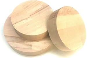 TOKISO Sticker Design Shop Round Wooden Disc Round Beech Glued Wood Panel 27 mm Thick Diameter 40 mm - 600 mm (Diameter 60 mm)