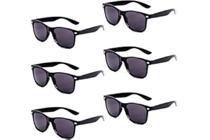 Unning 6 Stücke Bunte Sonnenbrille Set Neon Lustige Sonnenbrillen Vintage Brillen Party für Herren Damen