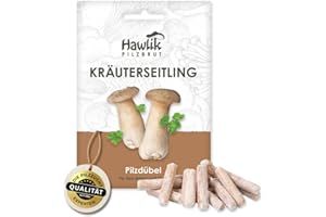 Hawlik Pilzbrut - Kräuterseitlinge auf Stroh züchten - frische Pilze einfach züchten - 20 Pilzdübel mit Mycel geimpft - Kräuterseitlinge selbst züchten
