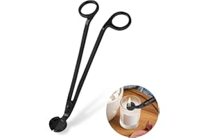 FAUMSUT Obcinacz knotów do świec, nożyczki do knotów do świec, nożyczki ze stali nierdzewnej, dla miłośników świec zapachowych, czarny, 1