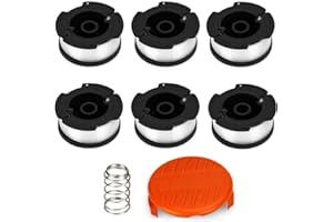 ELETEK Elerek, Bobine portafilo per tagliabordi Black & Decker, in nylon, 6 x 9 m di lunghezza, diametro bobine: 1,5 mm, bobine + 1 cappuccio di copertura + 1 molla per tagliabordi Black&Decker