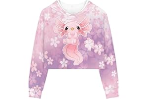 Showudesigns Crop Tops for Girls 5-14 Years Kawaii Sweatshirts Teens Pullover