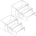 BPA Acrylic Display Risers Stand 2 Sets, 3 Steps Clear Riser Shelf Showcase for Amiibo Funko POP Figures -3"x3"x5"