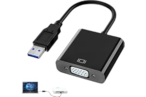 Xatgiouy USB 2.0/3.0 to VGA Adapter, USB to VGA Converter, 1080P Video Graphics Display External Adapter for Laptop, PC, Windows XP/Vista/7/8/8.1/10, Multi-Monitor Solution, Projector, Monitor, TV