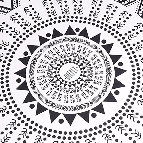 Lalang Modische Sommer Schwarze und weiße Große Runde Mit Fransen Strandtücher Hippie Boho-Stil - 2