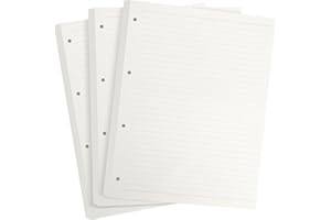 SKYCASE A4 Refill Pad, 135 Sheets (270 Pages) Loose-Leaf Refillable Planner Inserts Note Paper Refill Lined Paper, 4-Hole Punched for 4-Ring Binder, Folder,Refillable Notebook Planner 100GSM Thick