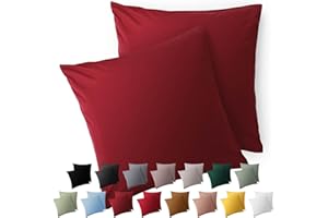 Blumtal Fundas de Almohada 60x60 cm (Juego de 2) - Fundas de cojín de Microfibra para sofá con Cierre de Sobres, Extra Suaves y Lavables, Certificado Oeko-Tex - Rojo Oscuro
