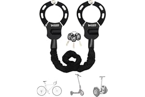 E Scooter Schloss, Handschellenschloss mit Schlüssel, Schloss für E Scooter mit Gummi-Lock-Hülse, Fahrradschloss Hohe Sicherh