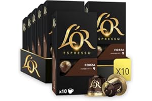 L'OR ESPRESSO L'OR Forza - 100 Capsules de Café intensité 9 - Compatibles Nespresso®* (lot de 10 x 10)
