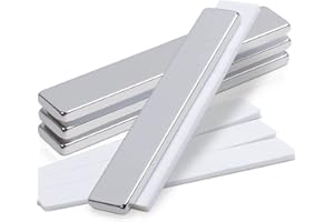 MIN CI Neodymium Magnets Extra Strong Large, 60 x 10 x 3 mm Rectangular Magnets Flat Strong Fridge Magnets Adhesive Magnets Self-Adhesive Strong Magnets for Magnetic Board Kitchen Cupboard Pack of 4