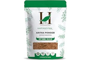 H&C HERBAL INGREDIENTS EXPERT 100 % natürliches Aritha/Reetha/Ritha/Soapnuts (Sapindus Mukorossi) Pulver für seidiges und glattes Haar - Conditioner - 227 Gramm