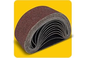 TPMAX 60x400mm Sanding Belt Assorted Pack, 12 Pcs (3 Each of 40/60/80/120 Grits), Aluminum Oxide for Sanders