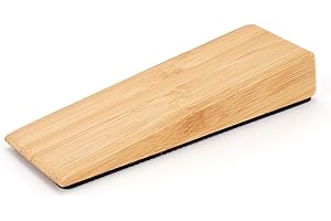 BAM BOO BOX Türstopper rutschfest Bambus - Türkeil aus Holz - Fester Türstopper boden mit Gummi - Türkeile für alle Böden - Holzkeile für alle Arten von Türen - Door stopper