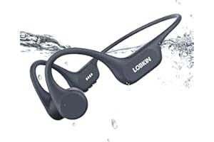 LOBKIN Cuffie Conduzione Ossea Nuoto,Cuffie Subacquee per Piscina IP68 Impermeabili,Auricolari Conduzione Ossea Nuoto Bluetooth 5.4 Built-in MP3 32G Memoria Wireles per il Surf, Corsa, Ciclismo