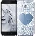 Produktbild OOH!COLOR Handyhülle HTC U11 Hülle Silikon Case Handy Tasche transparent Bumper mit Motiv Wießes Spitzenherz Herz