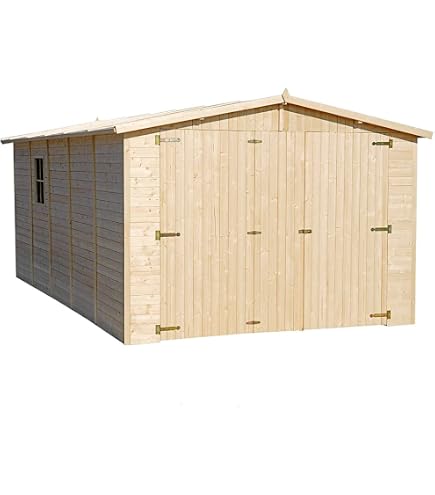 Abri De Jardin En Bois 10m² - H244xL514xP218cm, Avec Fenêtres Et Plancher, Rangement Outils Et Vélos