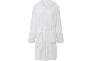 CelinaTex XS-XL Bademantel Kapuze Uni kurz oder lang aufgesetzte Taschen Zwei Wege Reißverschluss Damen Kuschelflanell Oeko-TEX