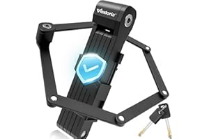 Vexloria Candado Plegable para Bicicleta | Alta Seguridad Antirrobo | Acero Endurecido | Longitud 86 cm | Con Soporte | Para Bicicleta, E-Bike y Moto