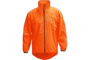 FT Fashion Track Veste de pluie imperméable pour homme, haute visibilité, légère, coupe-vent et réfléchissante avec poche arrière