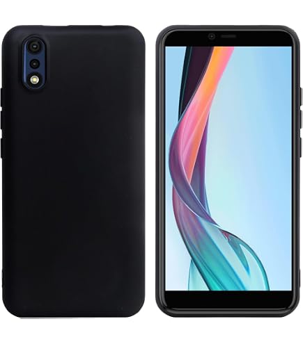 TREBAM Custodia per IMO Q5 (5.5) con 1 X Vetro Temperato Pellicola Protettiva, Ultra Sottile Antiurto AntiGraffio Nero Morbida Silicone TPU Cover per IMO Q5 - XT30